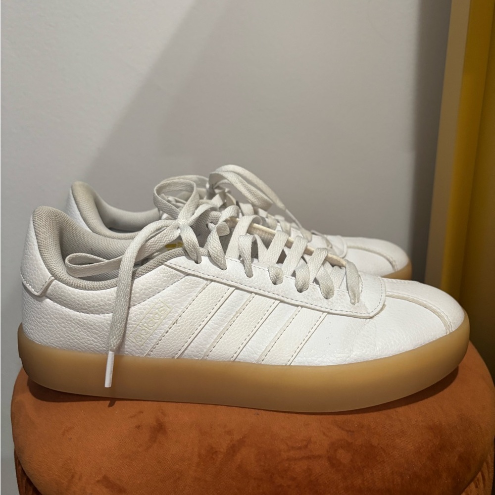 Adidas Cream Sneakers with Tan Sole